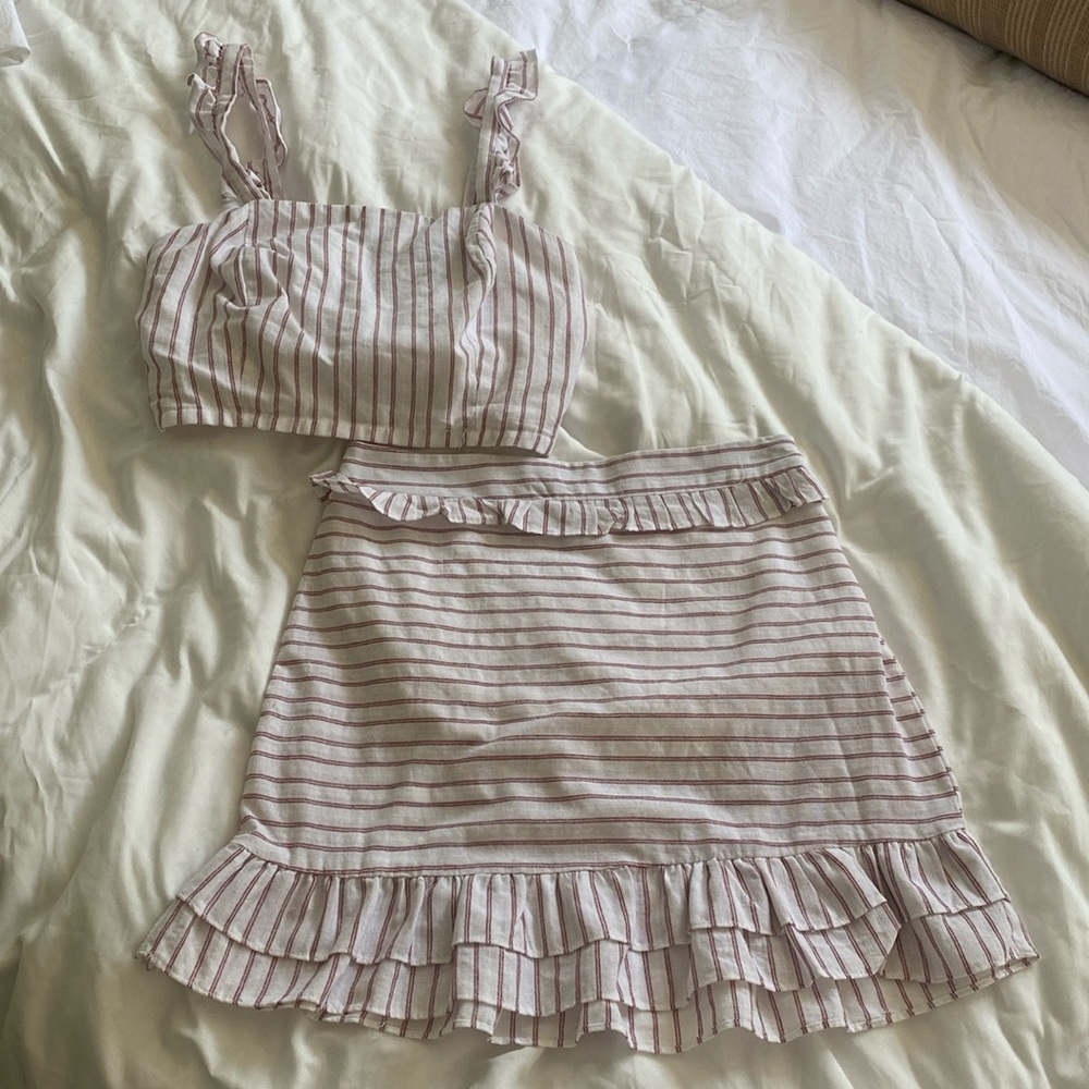 Aqua top/skirt set